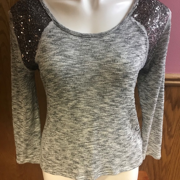 Harley Davidson Gray/Silver Sequined Sweater - Picture 1 of 5